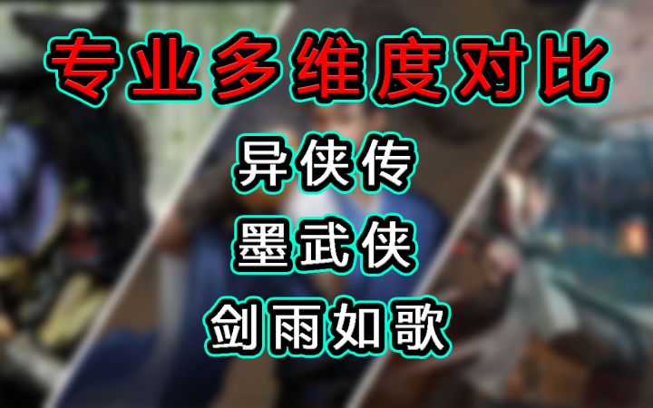 专业多维度对比异侠传,剑雨如歌,墨武侠截图