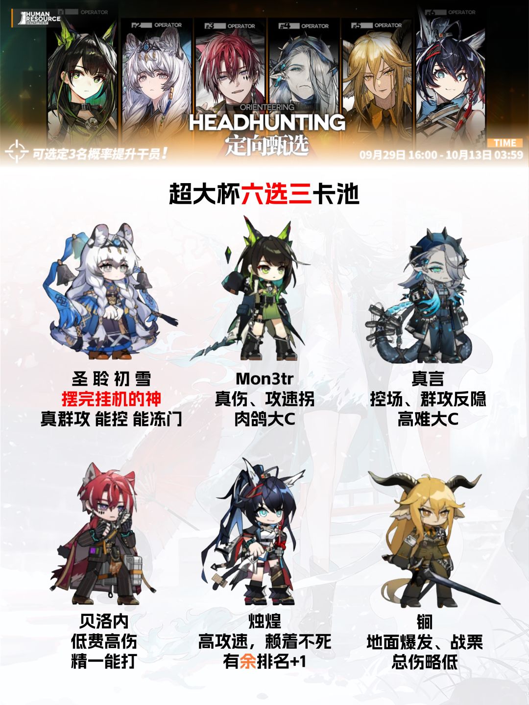 【定向甄选】6选3有圣雪,是超大杯卡池! 1