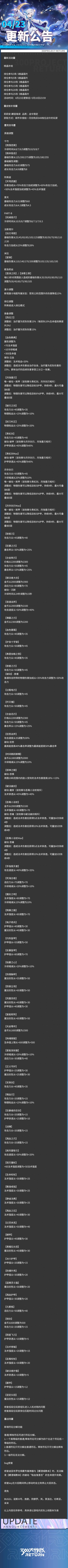 更新公告 | 4月23日