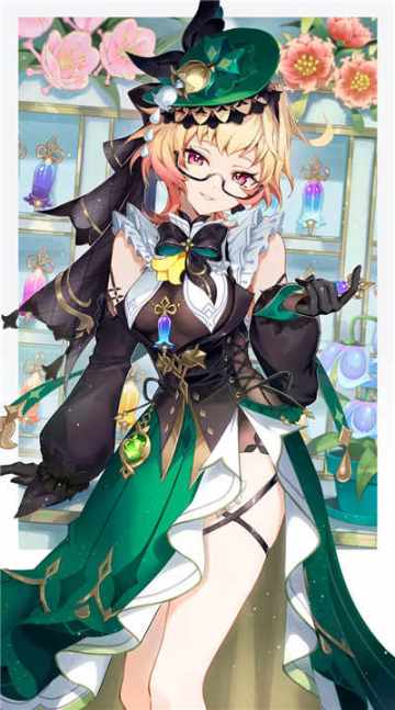 【原神】艾梅莉埃美图 | 黑S手套+开叉裸腿的腹黑眼镜娘！