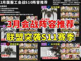 【胜利女神】国服3月工会战 联盟突袭S11 阵容推荐一图流