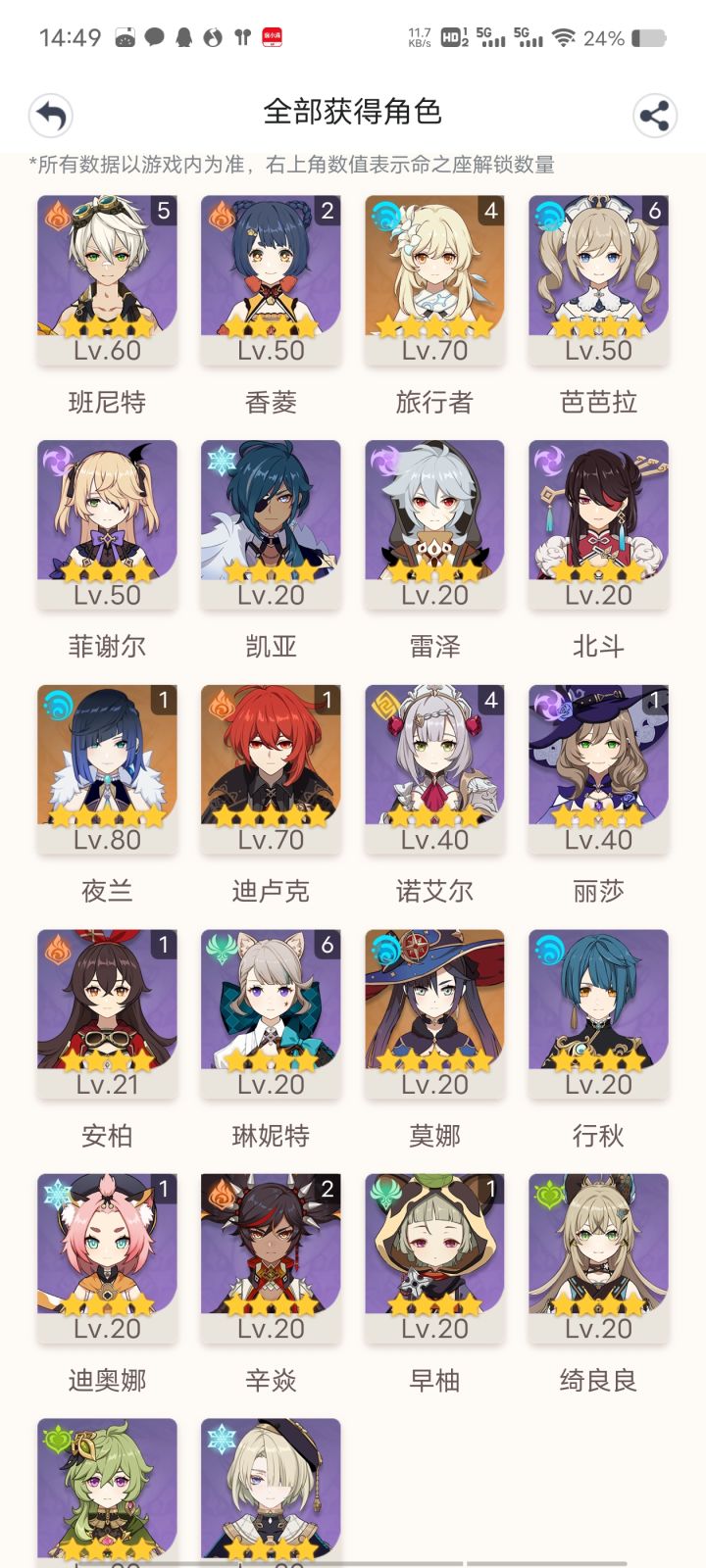 垫了40抽，出了行秋，迪奥娜，太开心了，雷神草神什么时候出，等不及了截图