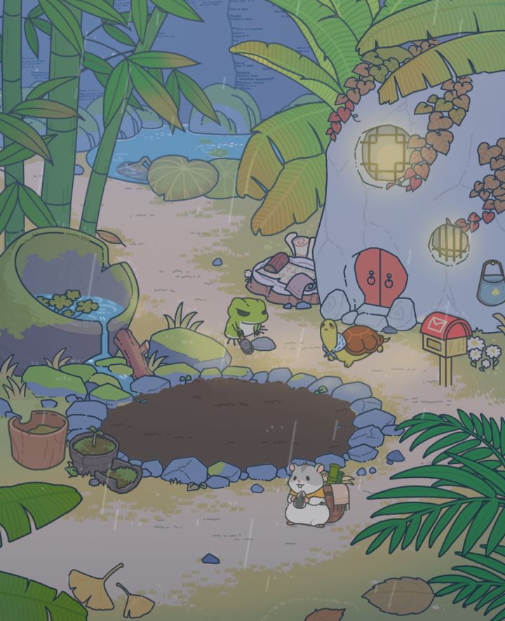 下雨天还在干活的蛙蛙截图