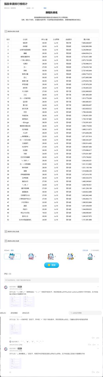 2025.6.20公会战排名统计