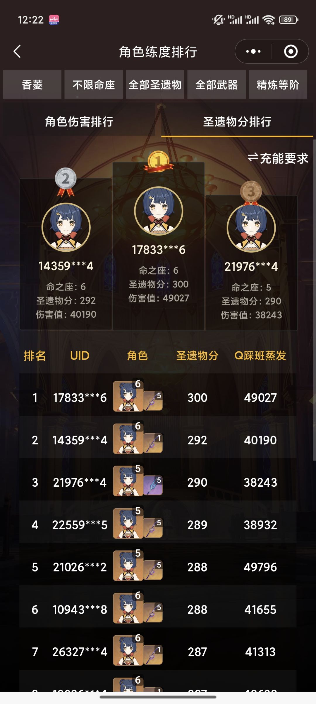 《国服第五香菱288分有效分达成!》 1