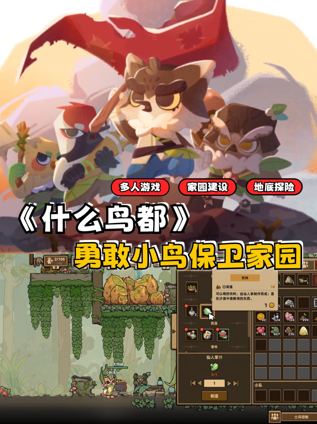 勇敢小鸟保卫家园,类《缺氧》建造战斗游戏 1