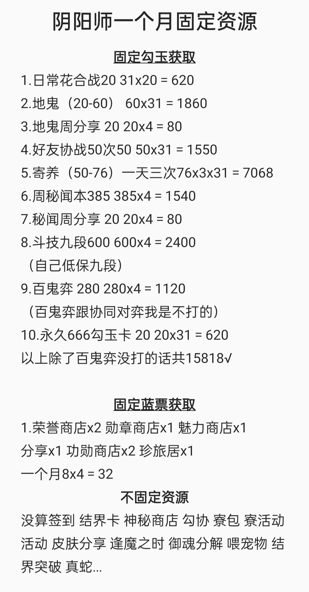 每个月固定资产 1