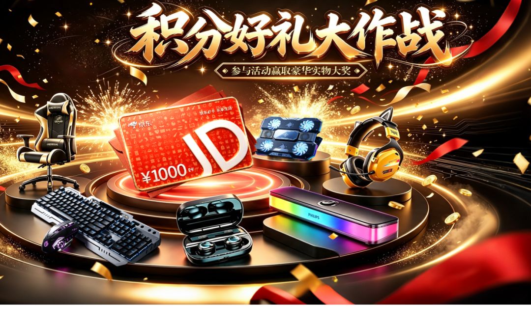 【限时活动开启】积分好礼大作战!千元京东卡、电竞外设等你来赢 1