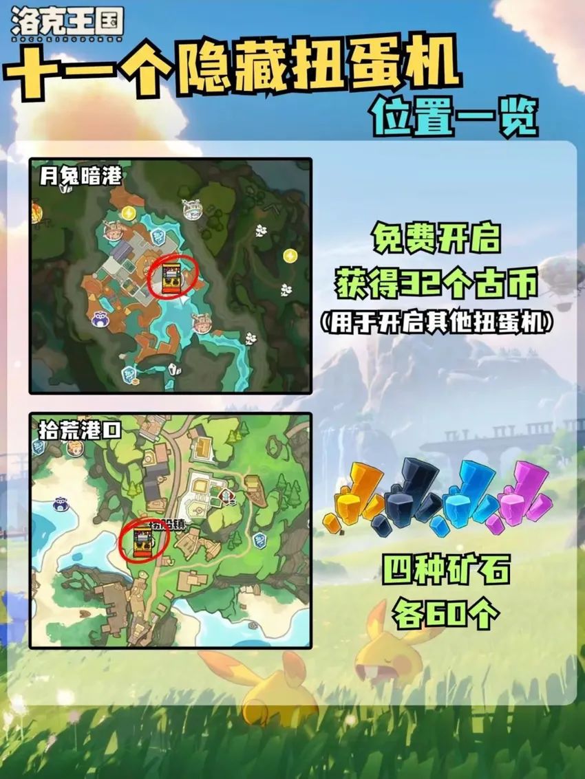 11个扭蛋机位置,奖励,坑人贴太多了 2
