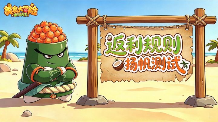 《美食大冒险之横扫天下》「扬帆测试」返利规则截图