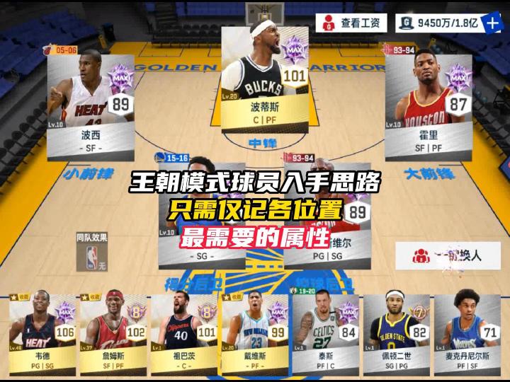 NBA巅峰对决王朝模式球员选择思路!截图