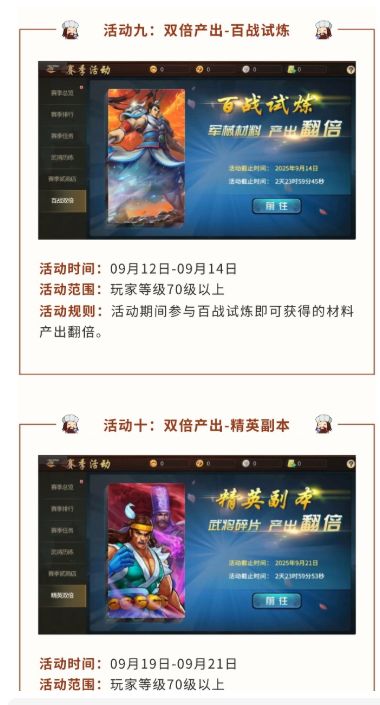 所有双倍活动前一天需预留副本次数截图