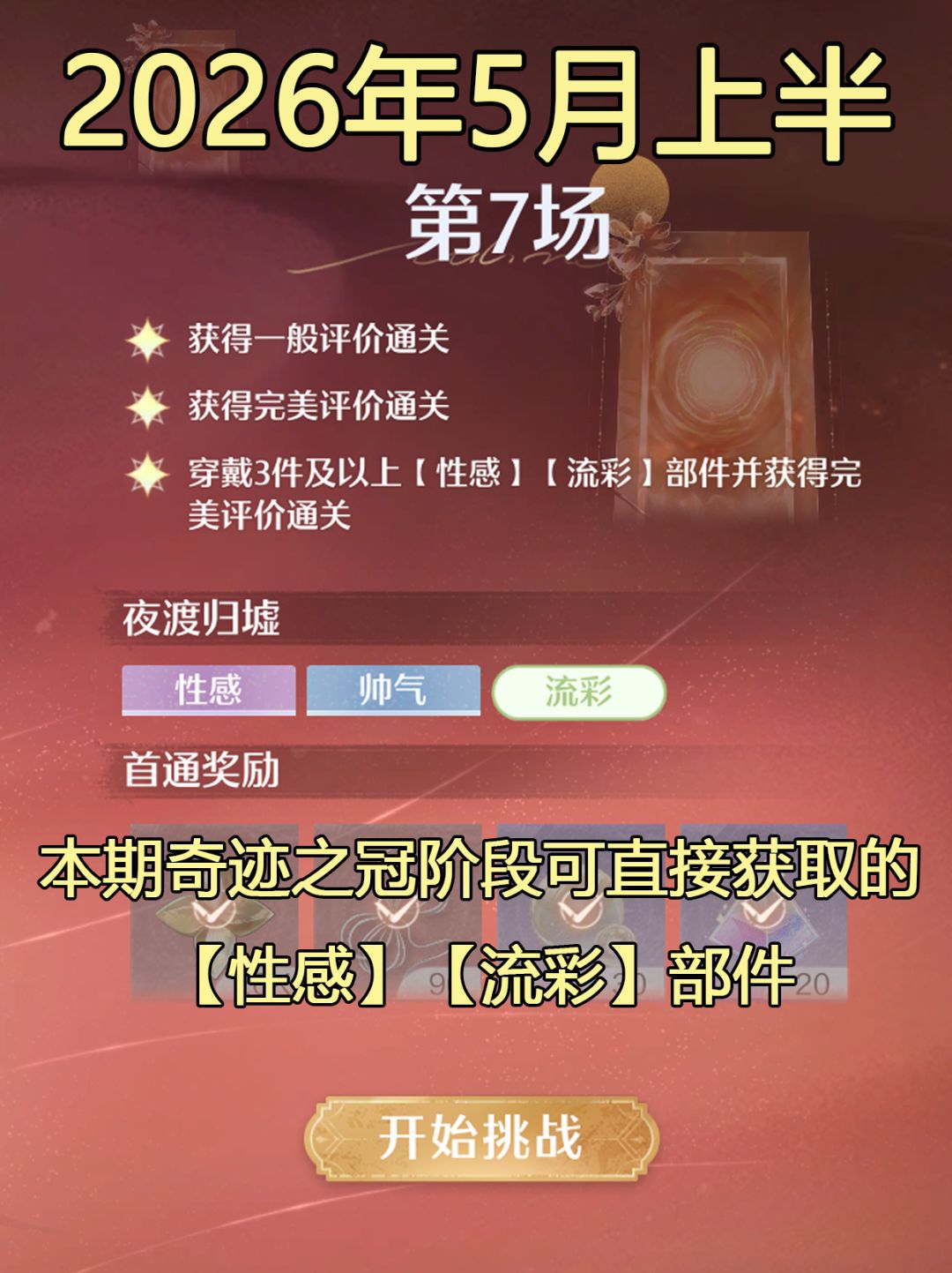 无限暖暖奇迹之冠巅峰赛26.5上半第7场tag截图