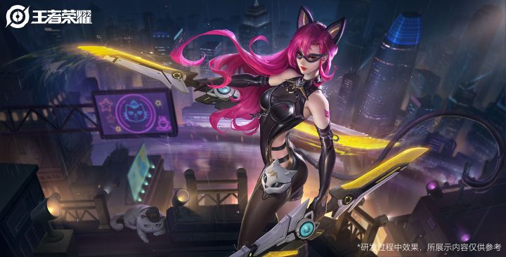 小妲己爆料|阿轲-暗夜猫娘皮肤特性升级研发过程中效果展示视频截图