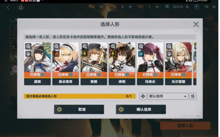 请问下自选人形和武器都选哪个啊？截图