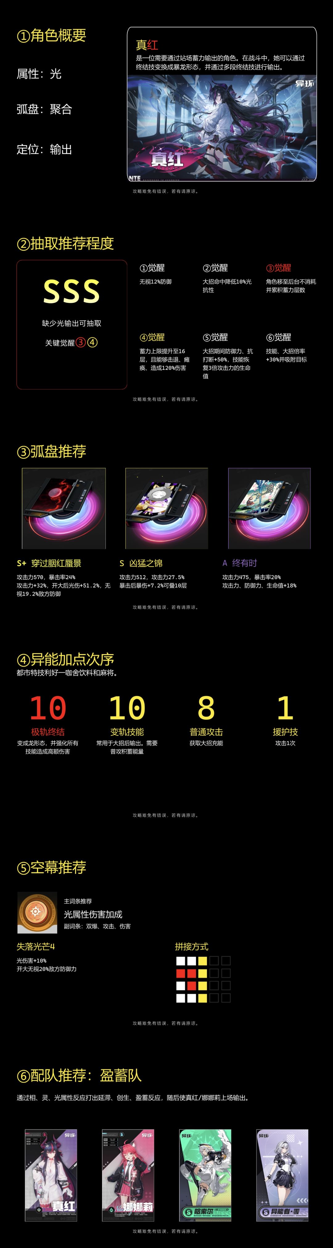 【异环1.2】真红角色攻略一图流 2