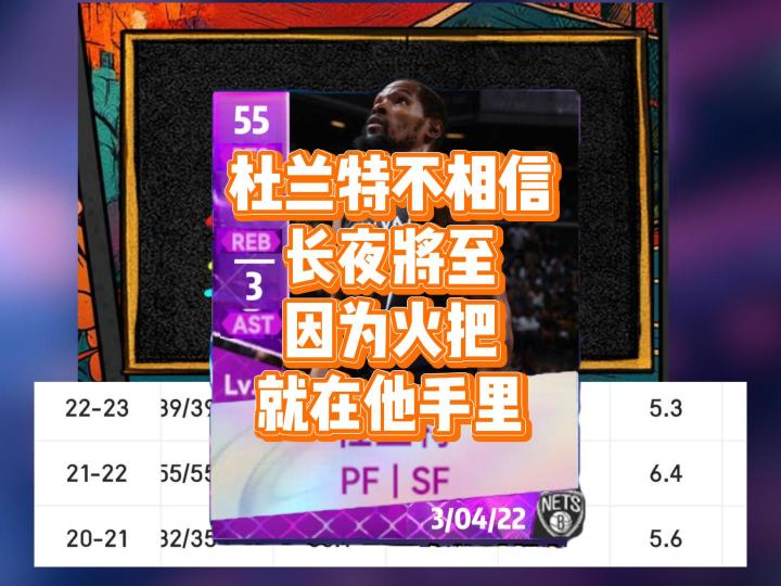 杜兰特不相信长夜将至,因为火把就在他手里截图