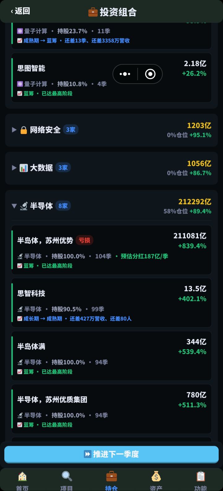 又卡住了，盈利标亏损，现金停着也不涨了截图