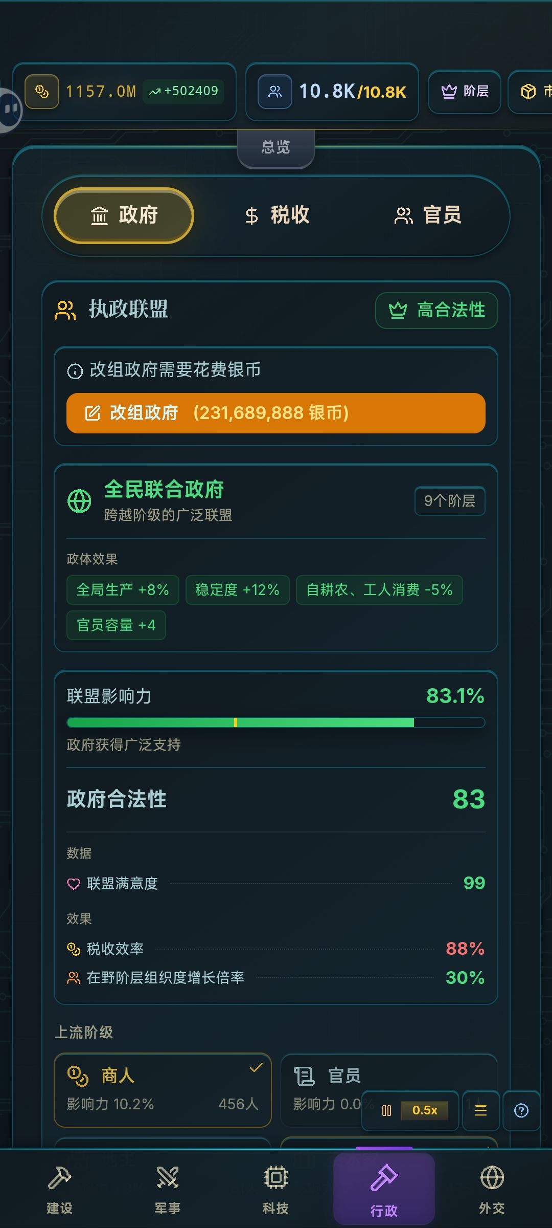 给商人+税不能太多,会影响其他行业的 3