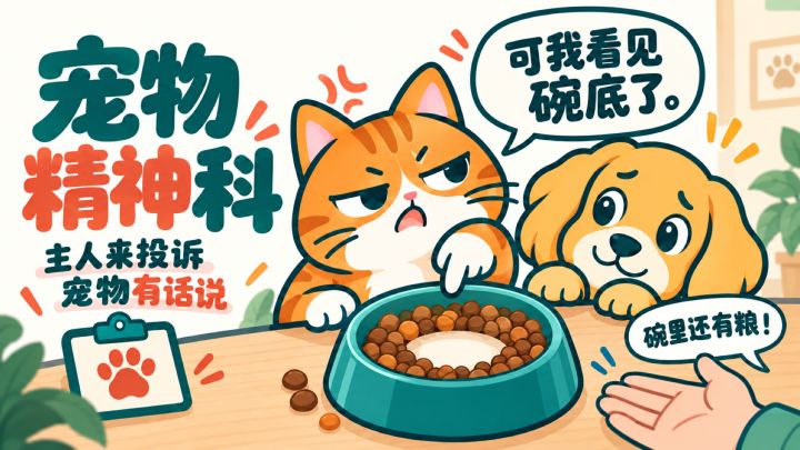 碗里还有粮,猫却觉得世界末日?我做了个《宠物精神科》截图