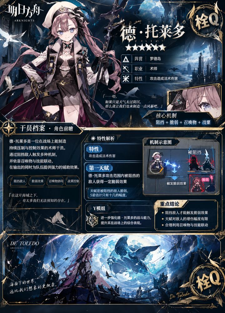 【明日方舟】五星干员德·托莱多攻略:于深截图