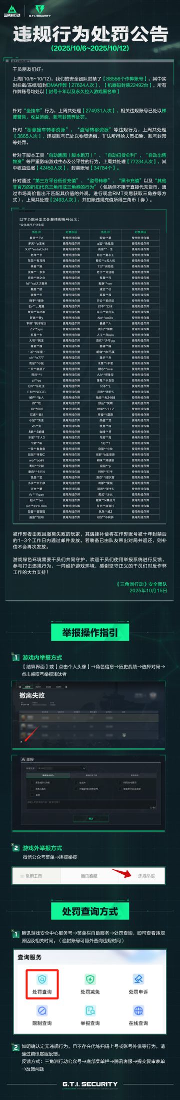 违规行为处罚公告(10.6~10.12)