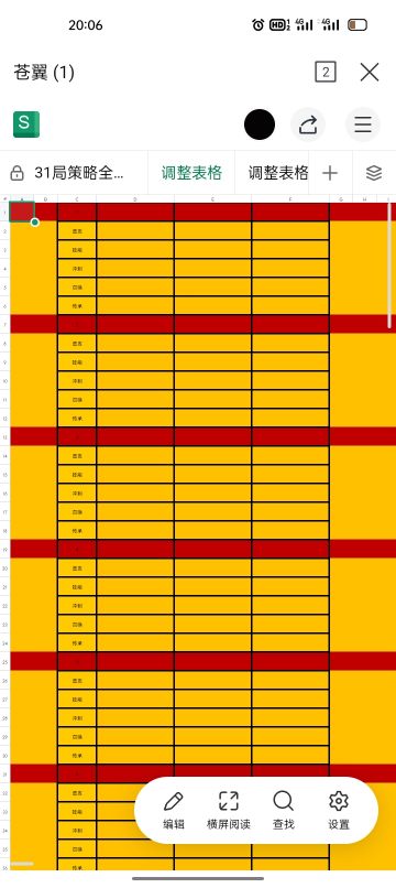 做了个31局刷满全策略的表格。