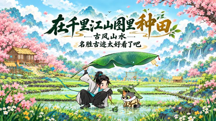 在千里江山图里种田，古风山水 名胜古迹真绝了截图