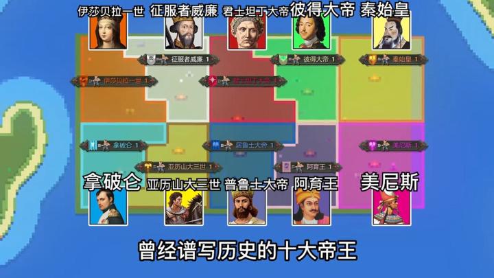 世界盒子 假如著名的十个历史帝王,从一点开始,谁会获胜呢?截图