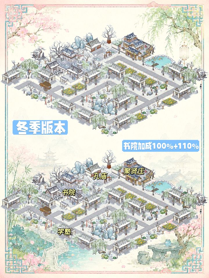 书院/住宅/商业区/农田菜园布局截图