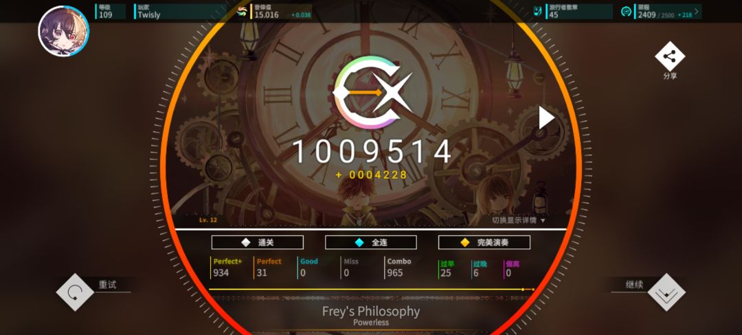 Rating 15 & lv.12 首AP 2