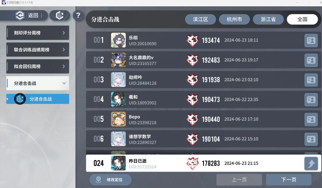 分进合击战国榜变化记录 1