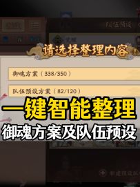 预设爆仓的有福了！御魂方案和队伍预设一键智能整理！