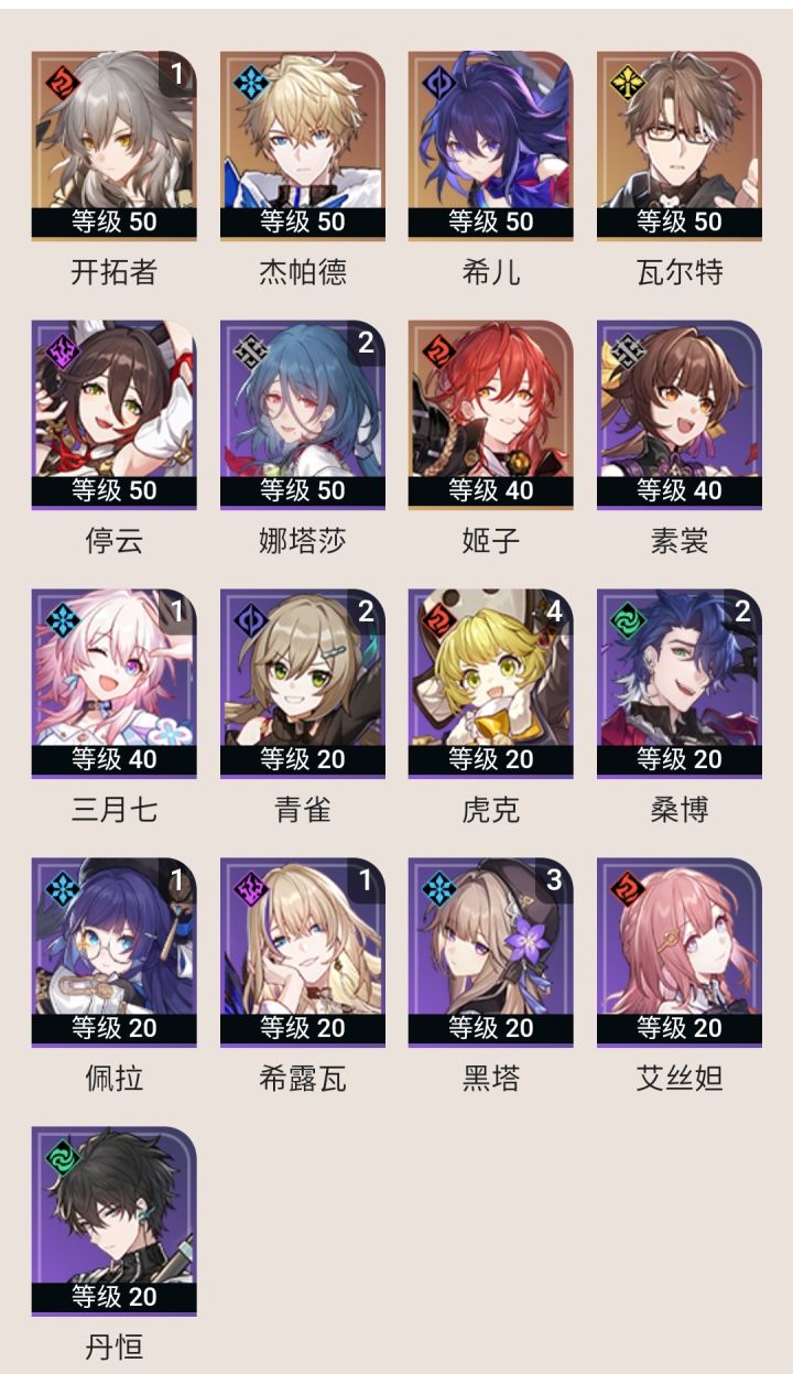 技能,等级突破,遗器等等,体力太少了,根本不够刷,拿星琼换又感觉血亏截图