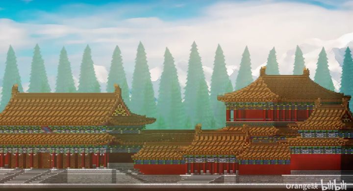 【LC攻略组de泰拉瑞亚视频搬运系列】——[Terraria]二维世界中的空间艺术-肝裂的紫禁城建筑计划-02 By Orange缺（橘子）截图