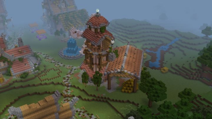 Minecraft中世纪村庄完工啦！截图