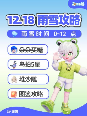 12月18日 雨雪必做攻略 新图鉴 朵朵位置