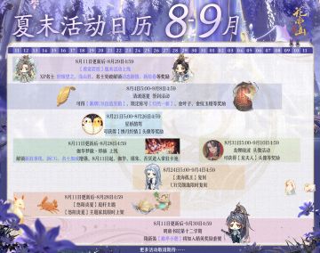 夏末活动第四弹——立秋已过，暑气渐收，夏末活动日历奉上！