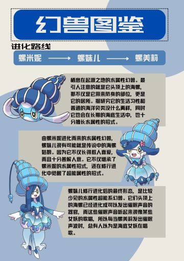 【幻兽图鉴】来自海洋的水系幻兽螺米妮