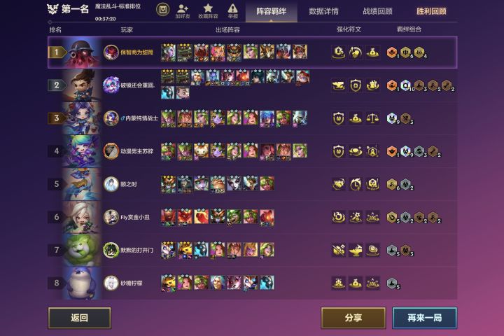 3家大羁绊，还好剑姬3星了，截图