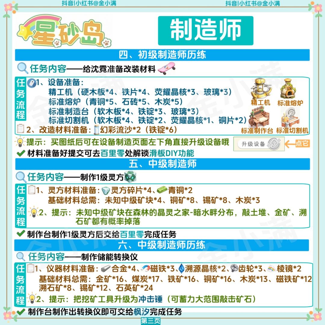 星砂岛制造师职业，任务材料提前知❤️ 3