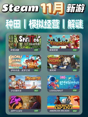 Steam本月上线新游‼️联机种田模拟经营🌈