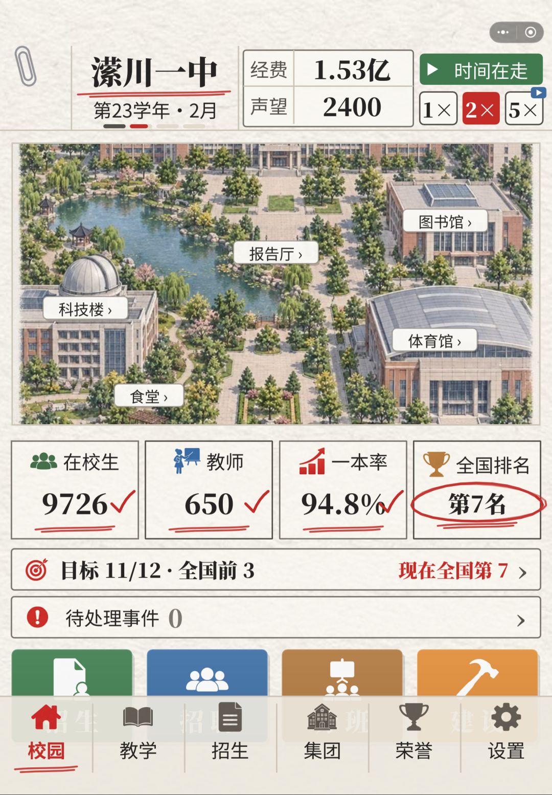 休闲小游戏-1-县中校长：从全省倒数到第一 5