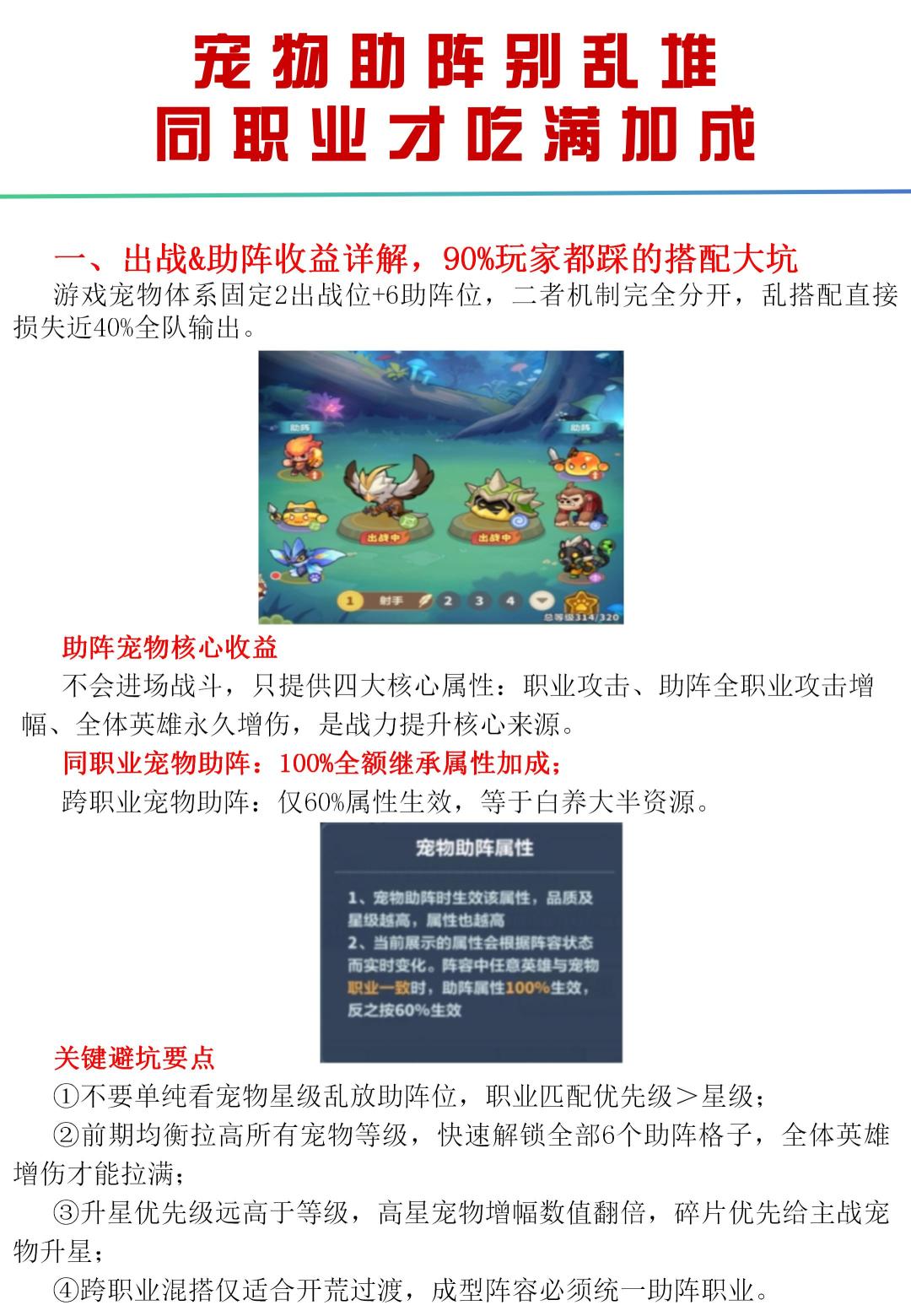 宠物助阵别乱堆!同职业才吃满加成! 1