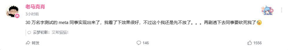 30万名字完成！Meta功能老马直言效果不错 2