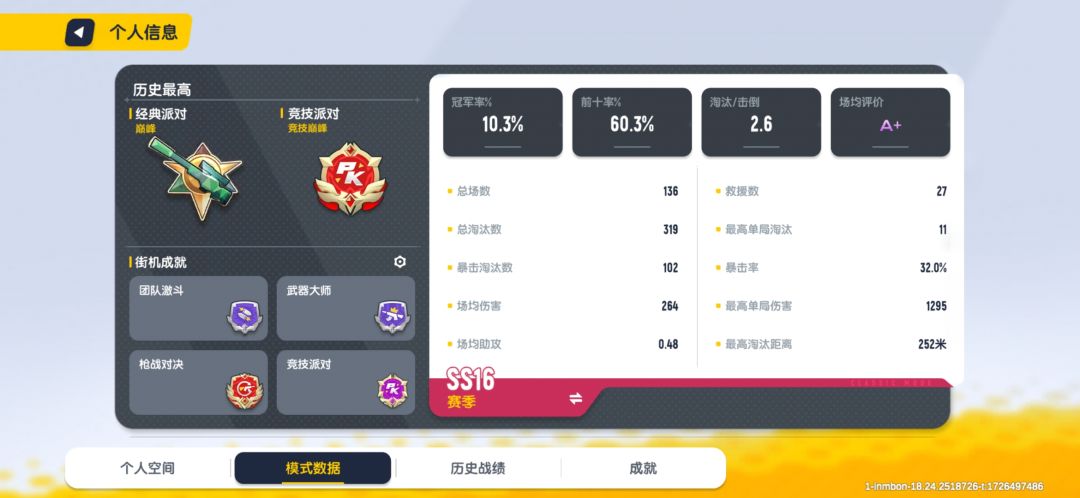不怎么打经典,没人陪我,好友多数退游了😭 3