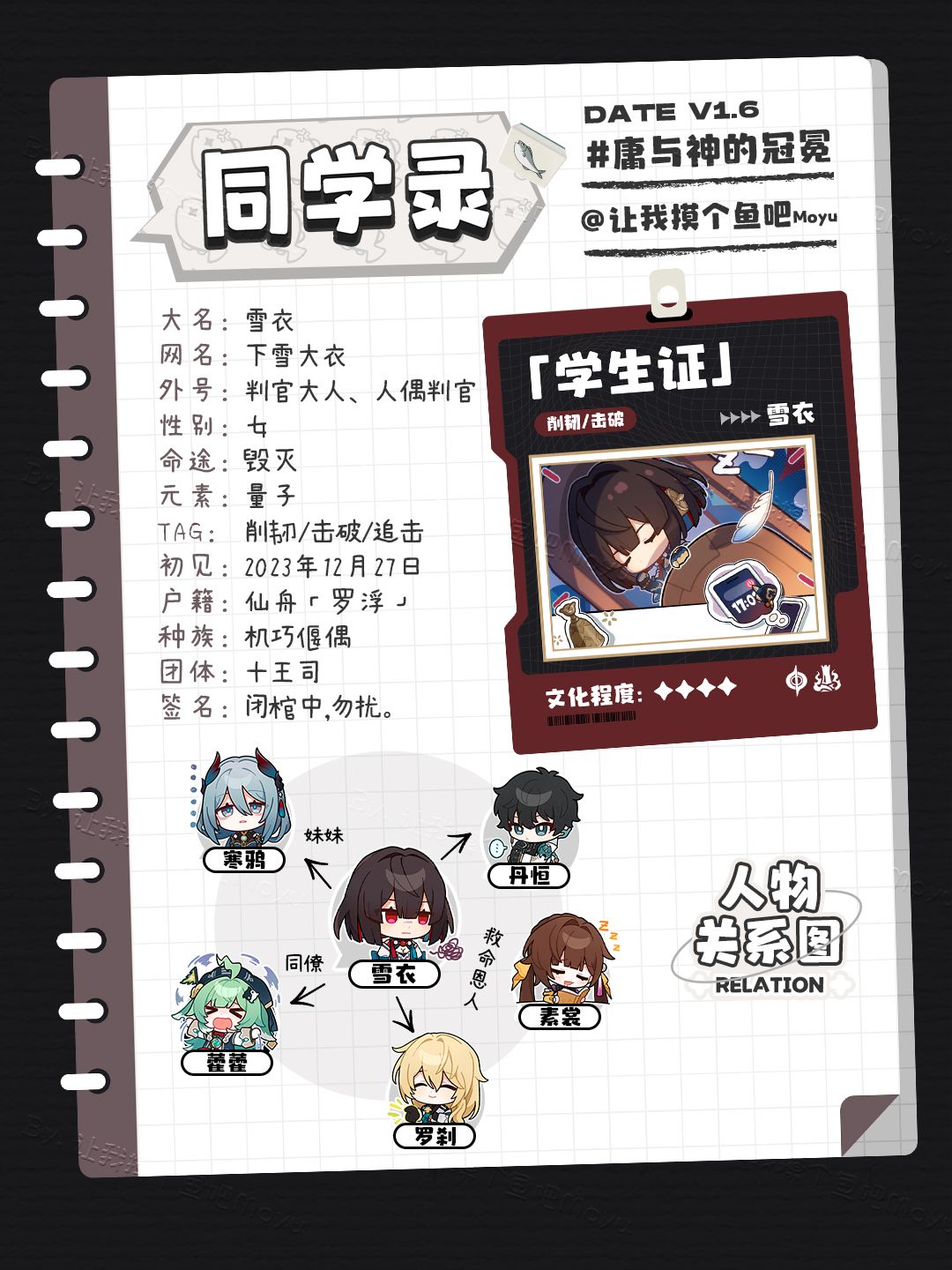 【V1.6攻略】『雪衣』全方位养成攻略丨一图看懂丨摸鱼笔记 2