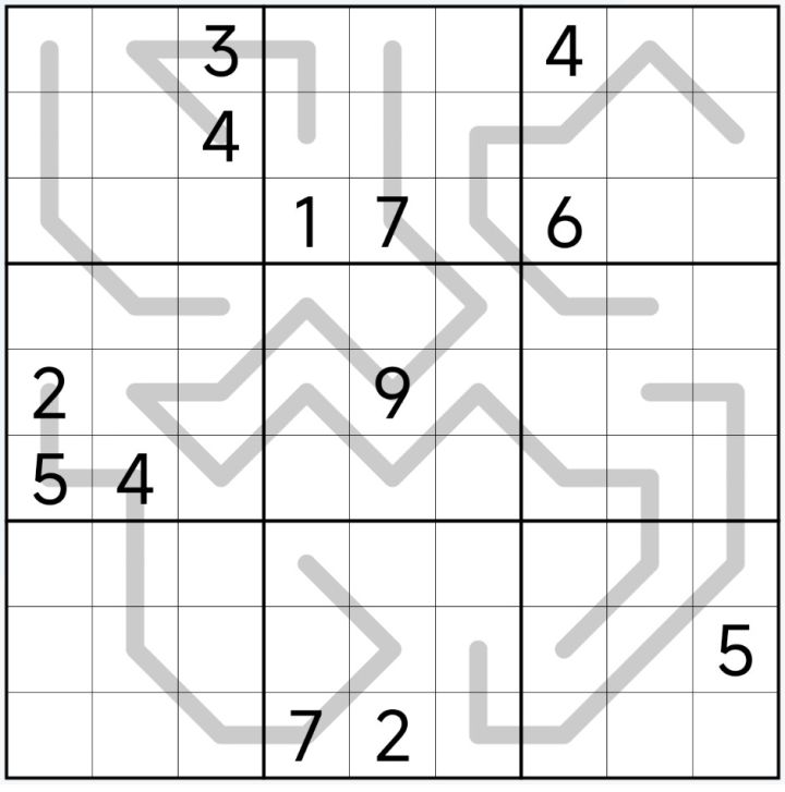 新增区域和数独,宫内连线上的数字和相同截图
