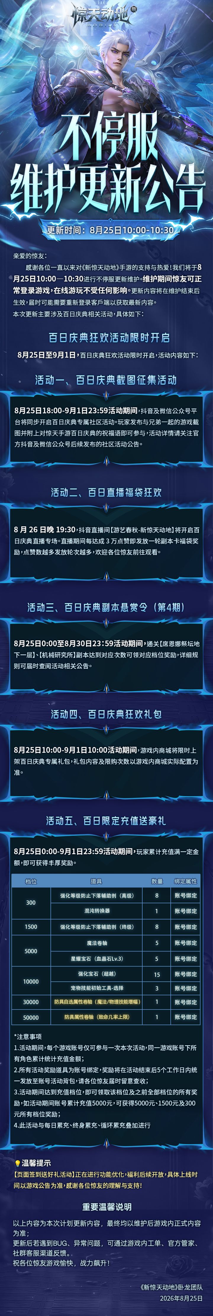 【更新公告】8月25日不停服维护公告截图