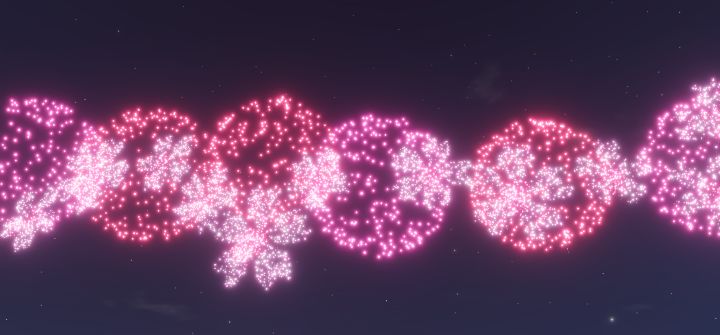 烟花与樱花截图